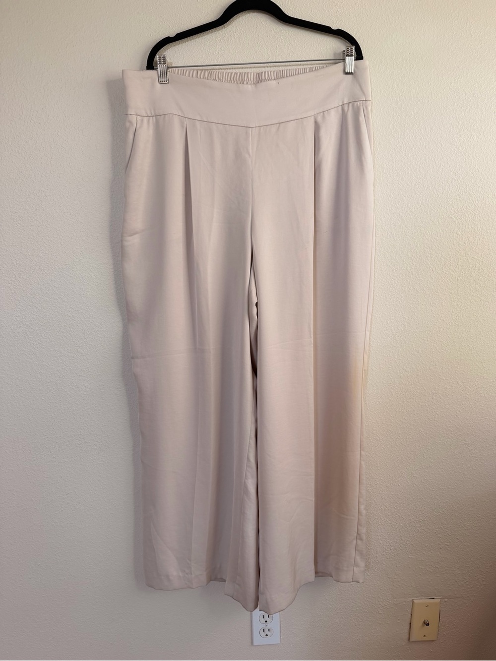 Express Wide-Leg Cream Trousers